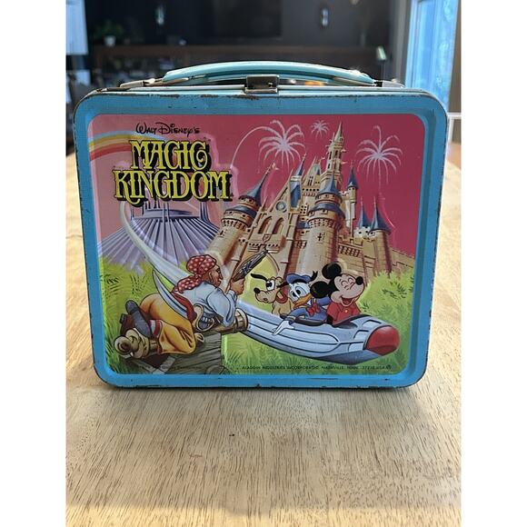 DISNEY MAGIC KINGDOM 1980 METAL LUNCH BOX & THERMOS - Picture 1 of 5